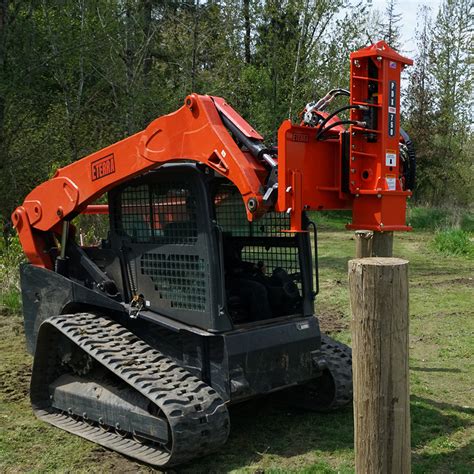 best skid steer post driver|skidsteer mounted post pounder.